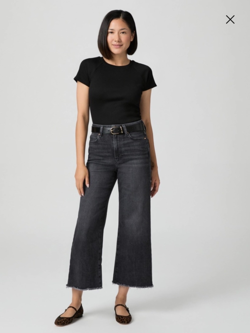 Paige Anessa black lotus ankle raw hem size 31